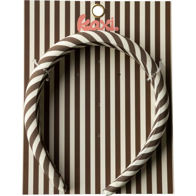 Kaxi Girlhood Striped Padded Headband (Brown, One Size) | Maisonette | Maisonette
