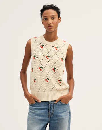 Embroidered Bauble Pointelle-Stitch Sweater Vest | Madewell