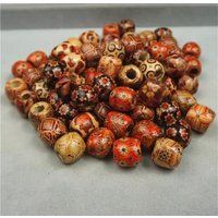 10 X Wooden Beads Hair Braid Dreadlock Beads; Bracelet Necklace Beads | Etsy (UK)