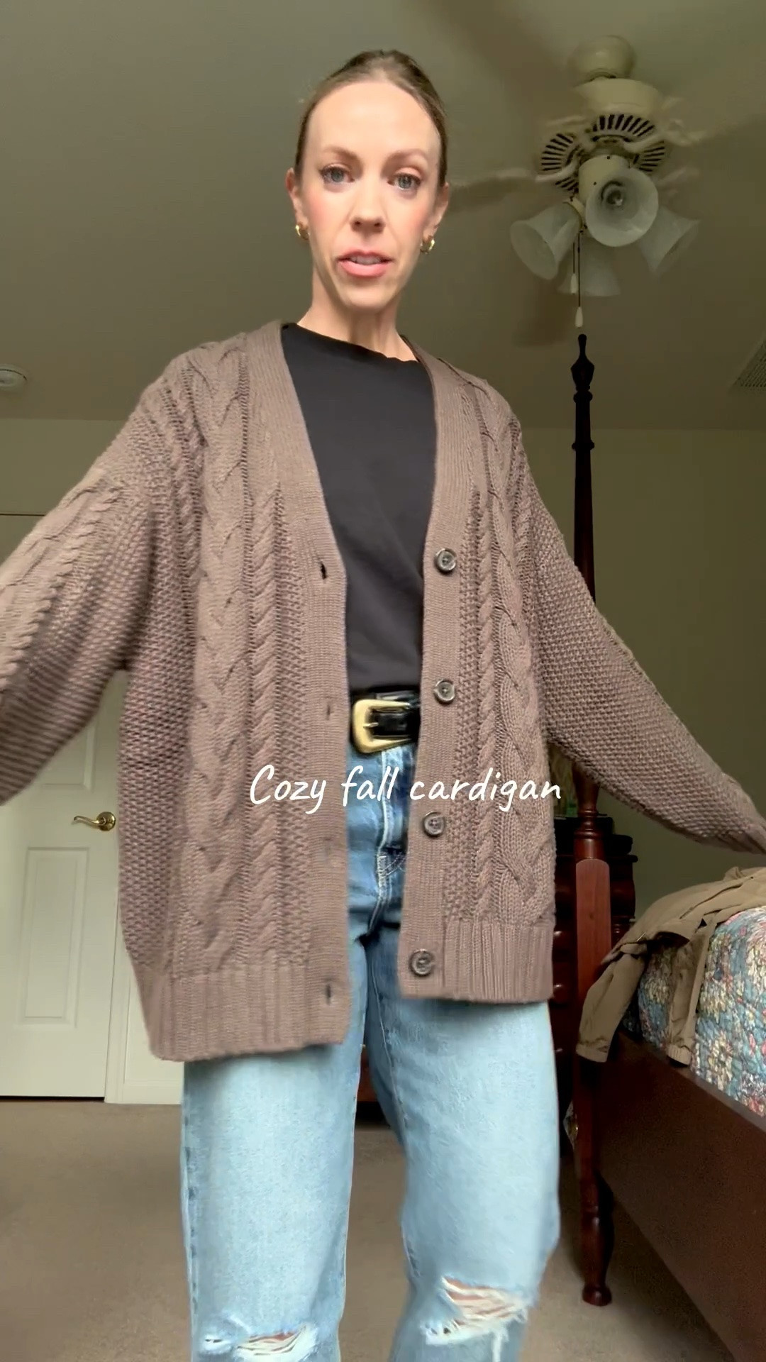 Cozy fall cardigan under $80 - 100% cotton - I sized up to a S

#LTKSeasonal #LTKOver40