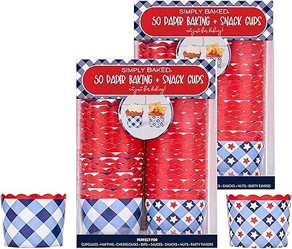 Simply Baked Large 5 Ounce Disposable Paper Baking Cups, 100 Pack of Cupcake Muffin Wrappers for ... | Amazon (US)