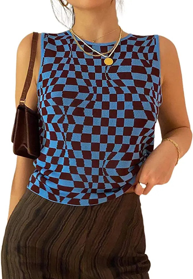 Women Basic Ribbed Knit Tie Dye Tank Top Crew Neck Sleeveless Crop Top Y2K Summer Camisole Vest T... | Amazon (US)