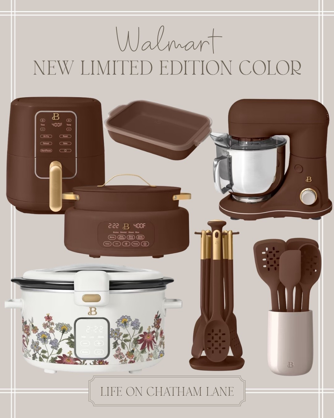 New Beautiful by Drew chocolate kitchen appliances and bakeware! 🤎.  I own the air fryer and it’s one of my most used kitchen gadgets!

#LTKHome #LTKSeasonal #LTKSaleAlert