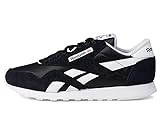 Reebok Womens Classic Nylon Sneaker, Black/White, 10 US | Amazon (US)