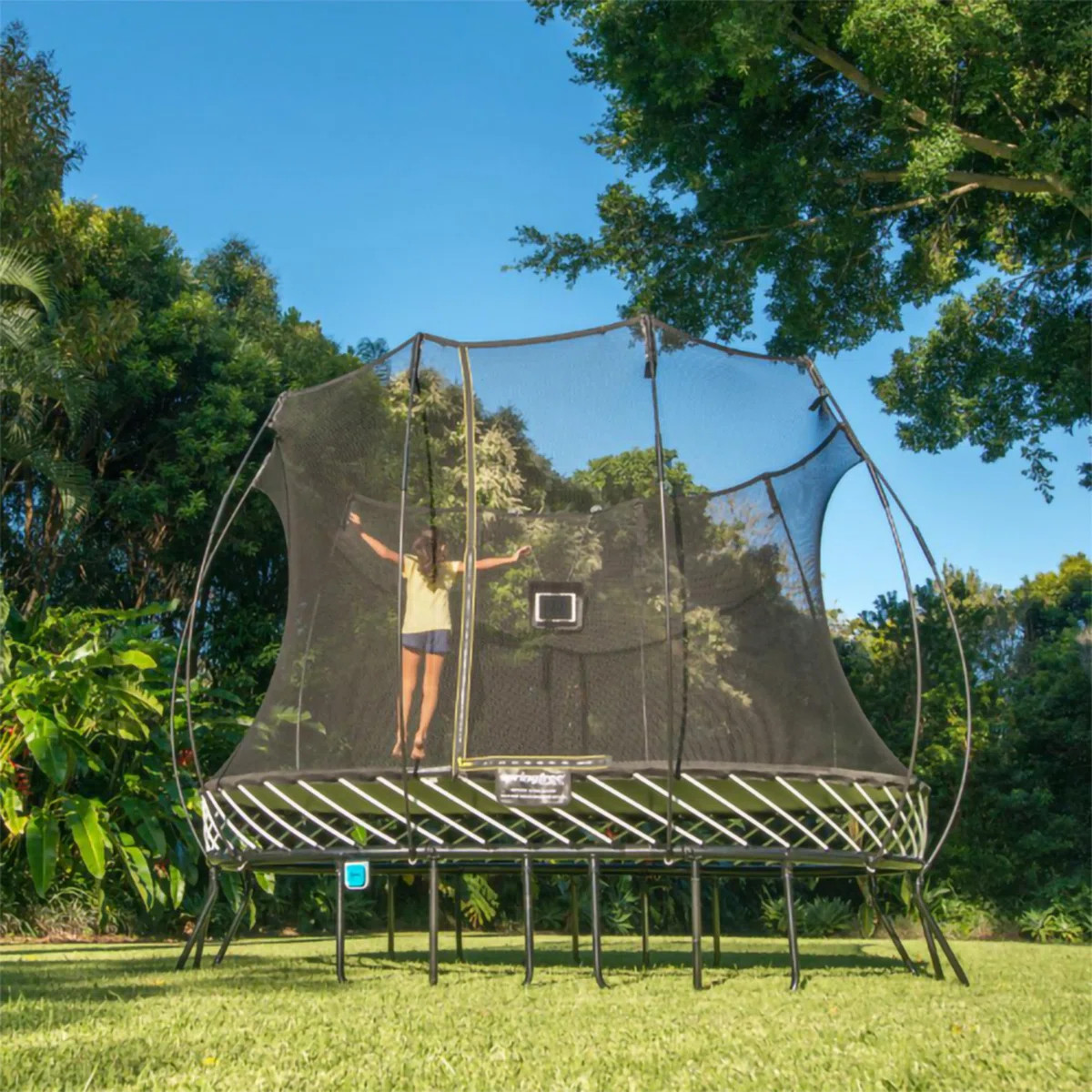 Springfree Trampoline Outdoor Jumping Basketball Game Flexrhoop Accessory, Black | Wayfair North America