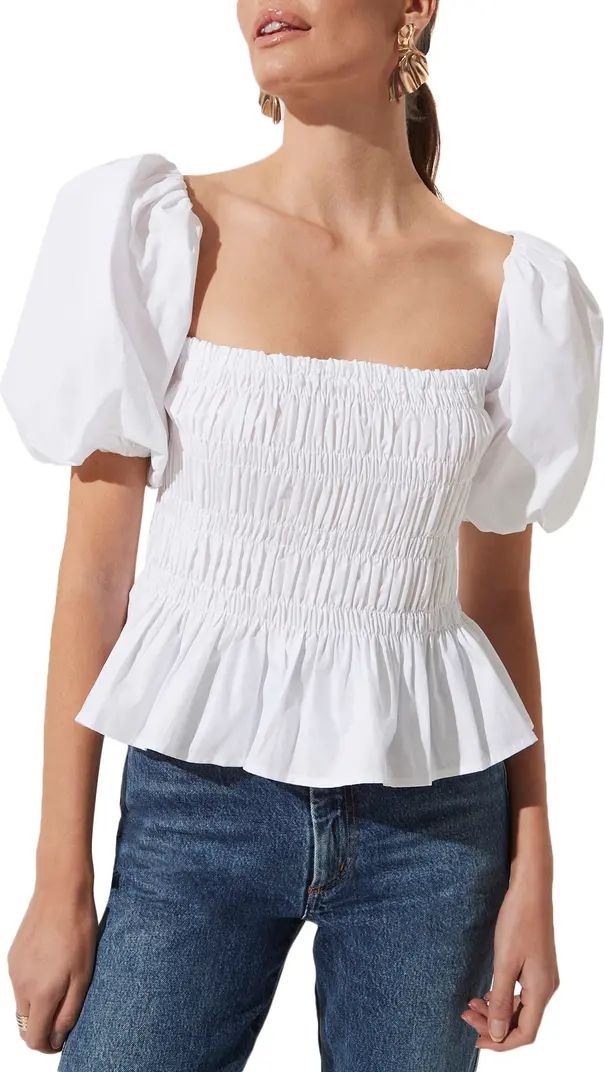 Bubble Sleeve Smocked Blouse | Nordstrom