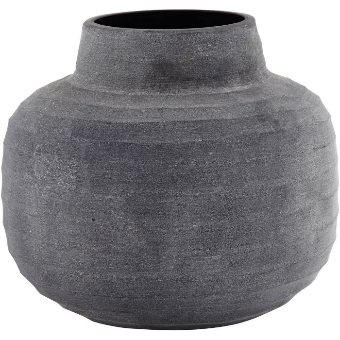 Studio 55D Sorrento 8 1/2" Wide Matte Ribbed Gray Glass Decorative Vase | Target