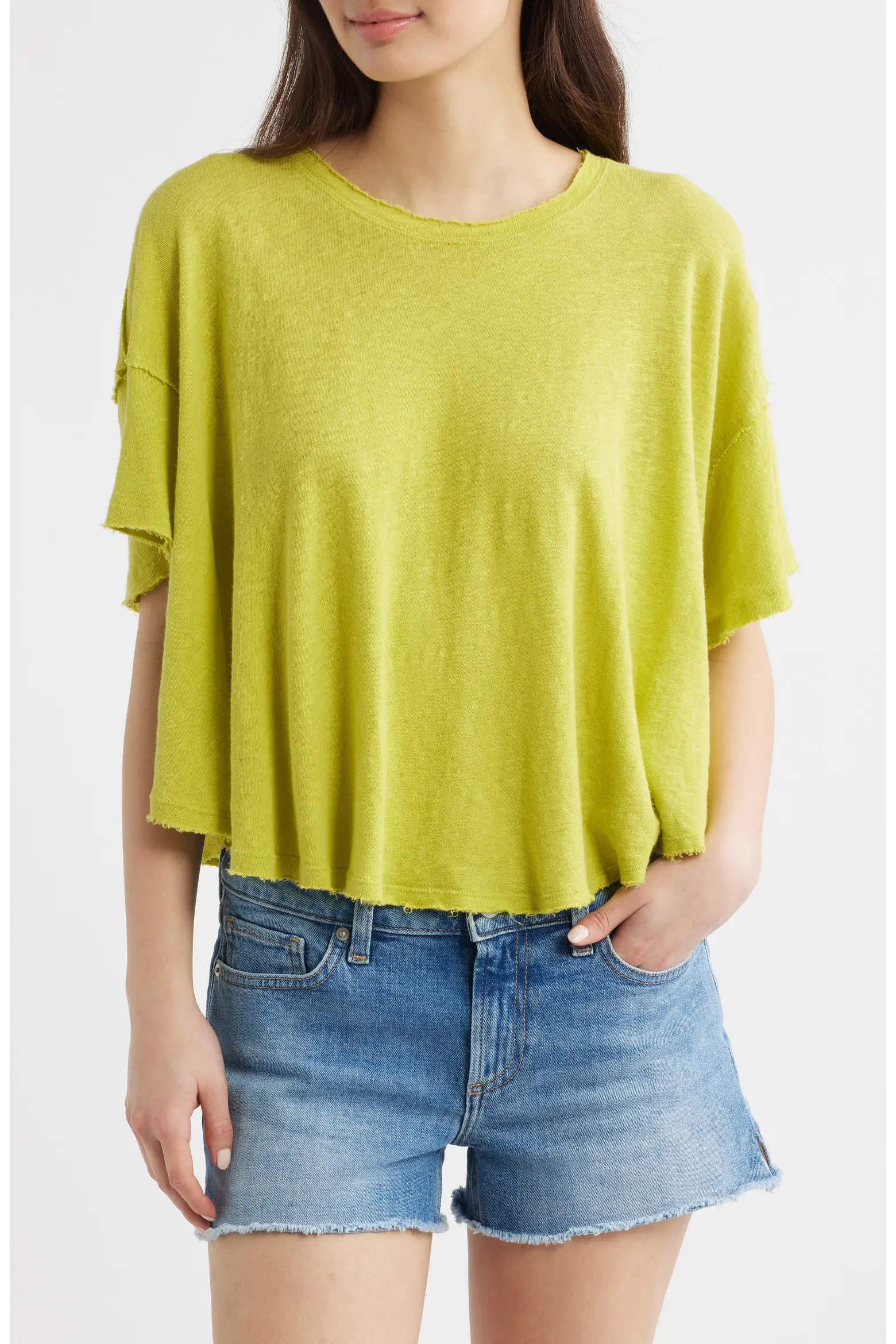 Elsie Linen & Cotton Slub Jersey Swing T-Shirt (Women) | Nordstrom | Nordstrom
