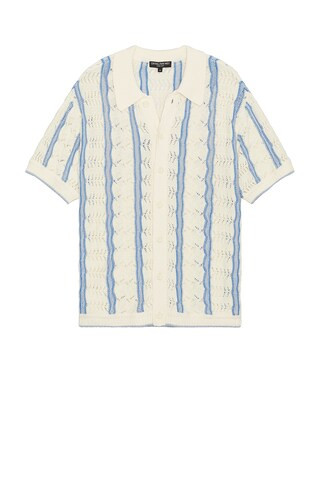 Central Park West Novelty Stitch Buttondown Shirt in Ivory Multi from Revolve.com | Revolve Clothing (Global)