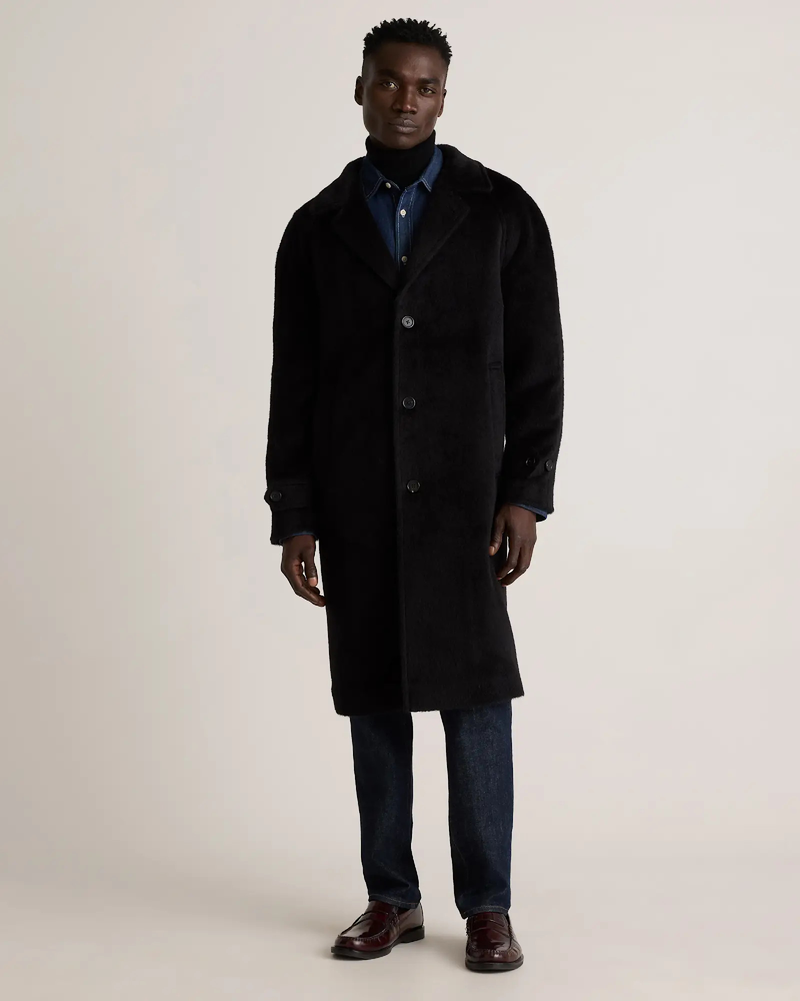 Alpaca-Wool Overcoat in Black | Quince