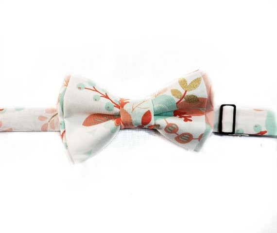 Bow Tie (or Hairbow). Pastel and Gold Floral Tie. Unique Accessory for Groomsman. Wedding Plannin... | Etsy (CAD)