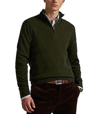 Polo Ralph Lauren Wool Quarter-Zip Sweater - XL | Dillard's