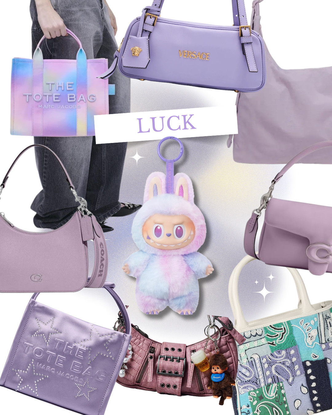 went with purple bags to match, because of the pendant part of the "luck" labubu! 💜🔮🍇 

 #LTKSummerEdit #LTKSeasonal #LTKItBag