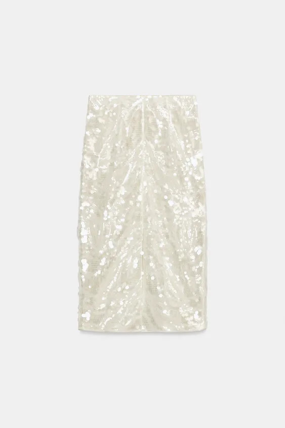 ZW COLLECTION SEQUIN MIDI SKIRT | Zara UK