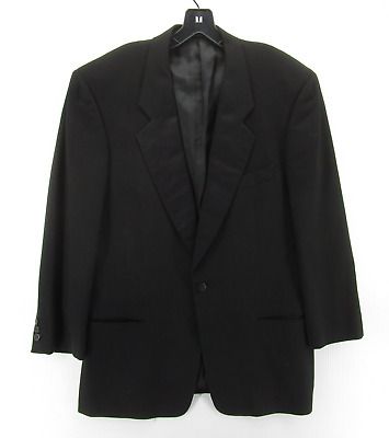 VINTAGE Giorgio Armani Blazer Men 40 Black Wool Sport Coat Satin Lapel Jacket  | eBay | eBay US