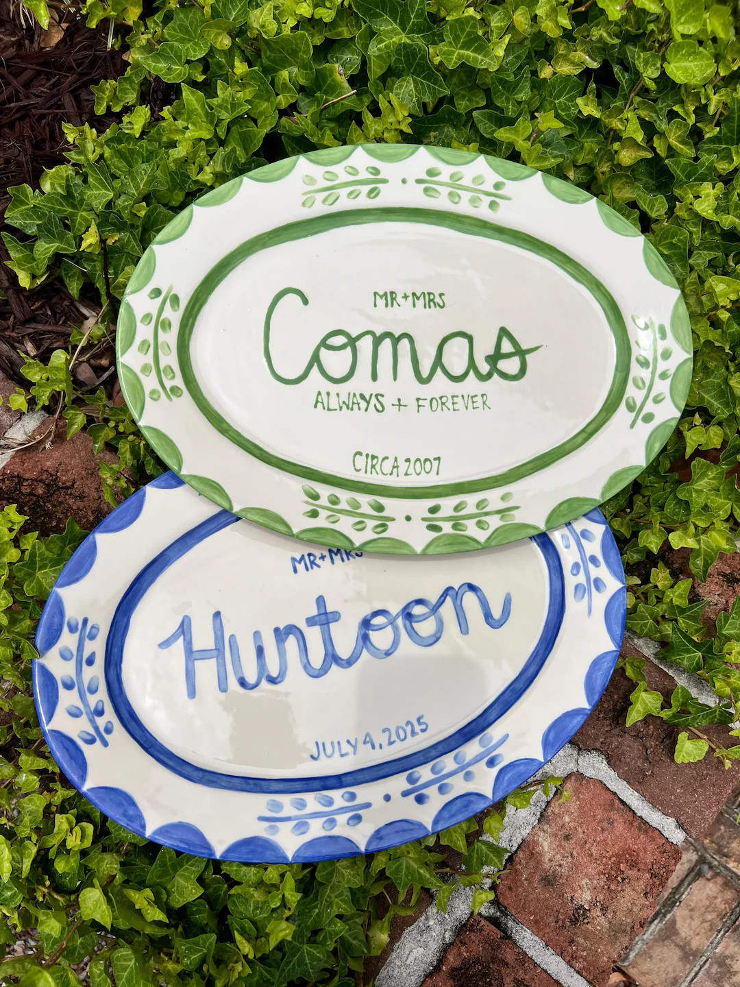 Hand Painted Ceramic Platter: Personalized Gift for Newlyweds and Families - Etsy | Etsy (US)