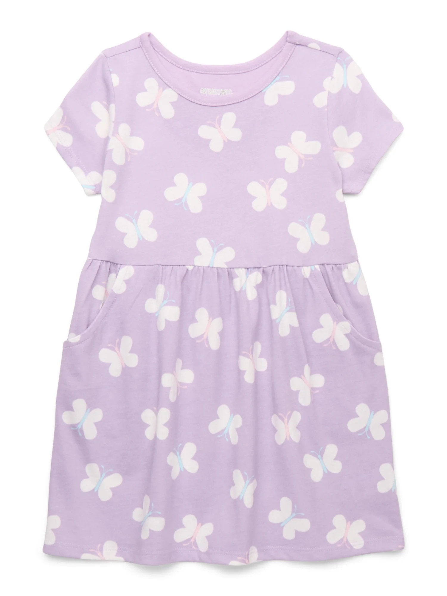Garanimals Toddler Girl Print Skater Dress with Pockets, Sizes 12M-5T | Walmart (US)