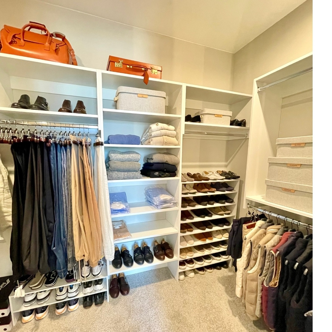 This may be a big closet, but it was lacking some essential storage space. This guy’s closet is now super functional! We added more shoe storage, dresser (actually 2 dressers but one is on backorder), bins, storage bench and matching hangers. 

Now, It’s so easy for him to get ready in the morning for that important meeting!

Looking for a storage solution, give us a call.  We've got you covered!

 

#reorgit #homeorganization #dallasorganizer #closetorganization #closetgoals #simplify #declutter #clothesorganization #storage #shoeorganization #newhome #newhouse #movein  #dallasorganizer #dallas #goals #closetideas #closetdesign #closetips #getorganized #dallasluxuryhomes #organizedcloset #dreamcloset