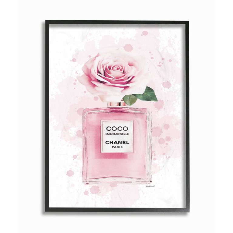 Stupell Industries Pink Flower Perfume Fashion Glam Design Framed Wall Art by Amanda Greenwood | Walmart (US)