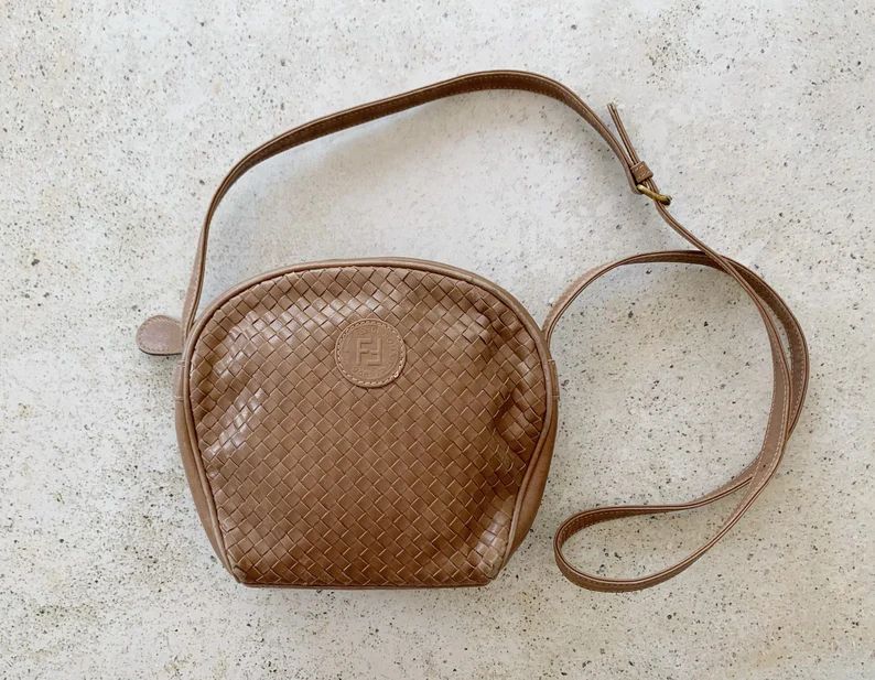 Vintage Bag  FENDI FF 80s Woven Leather Shoulder Bag Beach | Etsy | Etsy (US)