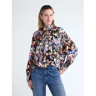 Scoop Women's and Women's Plus Tie Back Blouse, Sizes XS-4X | Walmart (US)