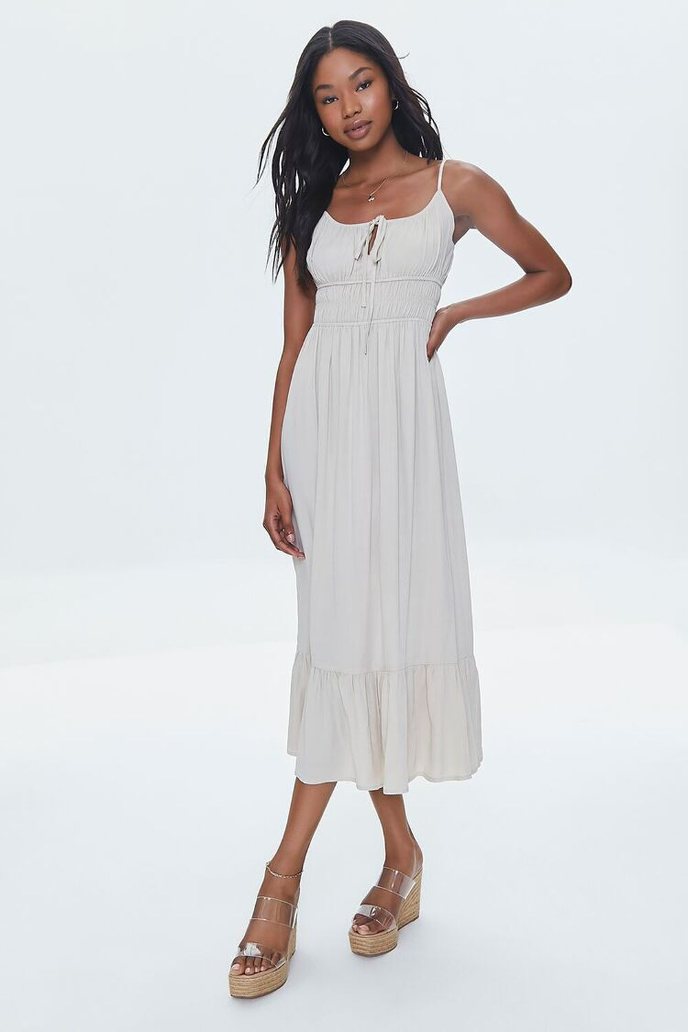 Twill Ruffled Cami Midi Dress | Forever 21 (US)