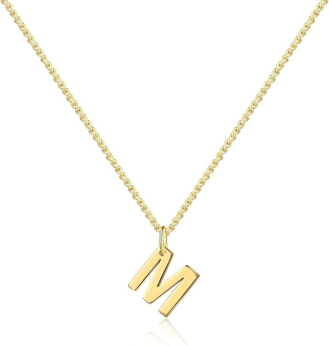 Gold Letter Necklace for Women Dainty 14K Gold Initial Necklace for Women Trendy Initial Choker N... | Amazon (US)