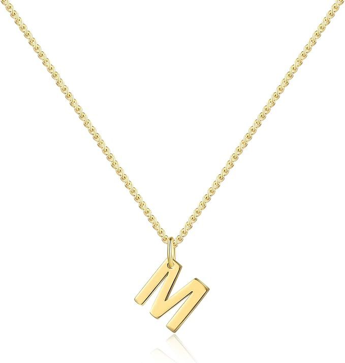 Gold Letter Necklace for Women Dainty 14K Gold Initial Necklace for Women Trendy Initial Choker N... | Amazon (US)