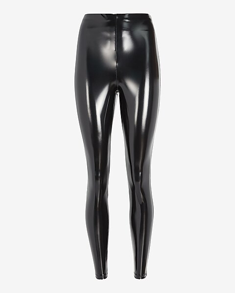 Super High Waisted Faux Patent Leather Leggings | Express