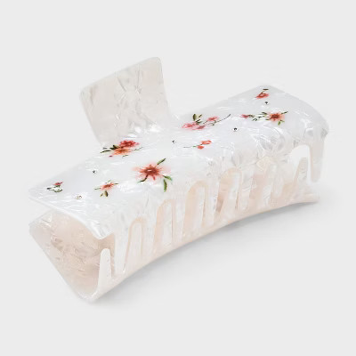 Jumbo Claw Hair Clip Acrylic Flower Print - A New Day™ | Target