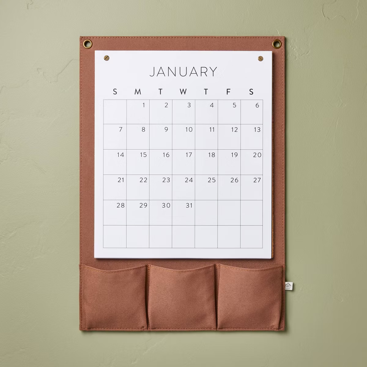 Canvas Pouch 2024-2025 Wall Calendar Brown/White - Hearth & Hand™ with Magnolia | Target