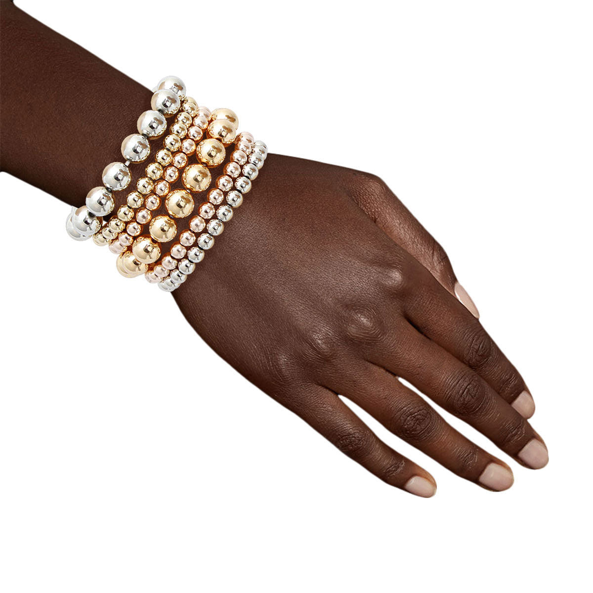 iLLASPARKZ 6 Pcs Mixed Metal Ball Bead Bracelets - Walmart.com | Walmart (US)
