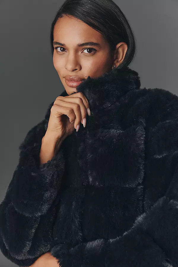 Eva Channeled Faux Fur Jacket | Anthropologie (US)
