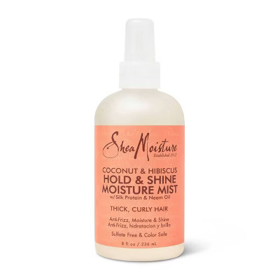 SheaMoisture Hold and Shine Moisture Mist for Thick Curly Hair Coconut and Hibiscus - 8 fl oz | Target