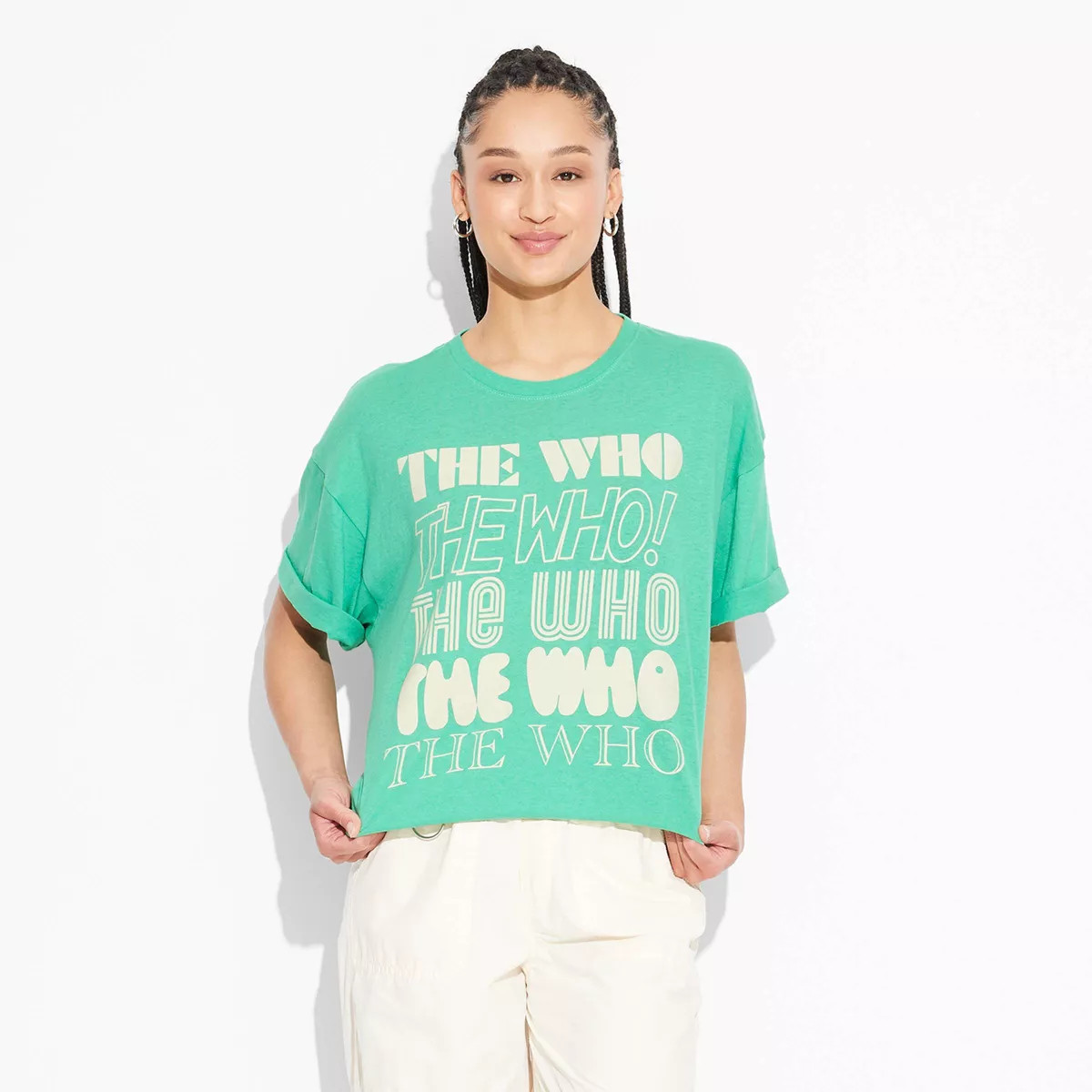 Women's The Who Oversized Short Sleeve Graphic T-Shirt - Green | Target
