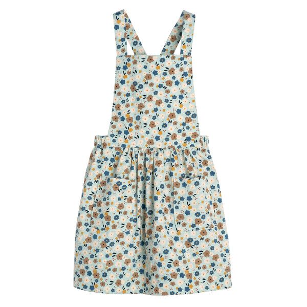 Millie Pinafore Dress, Blue Graphic Flower | Maisonette