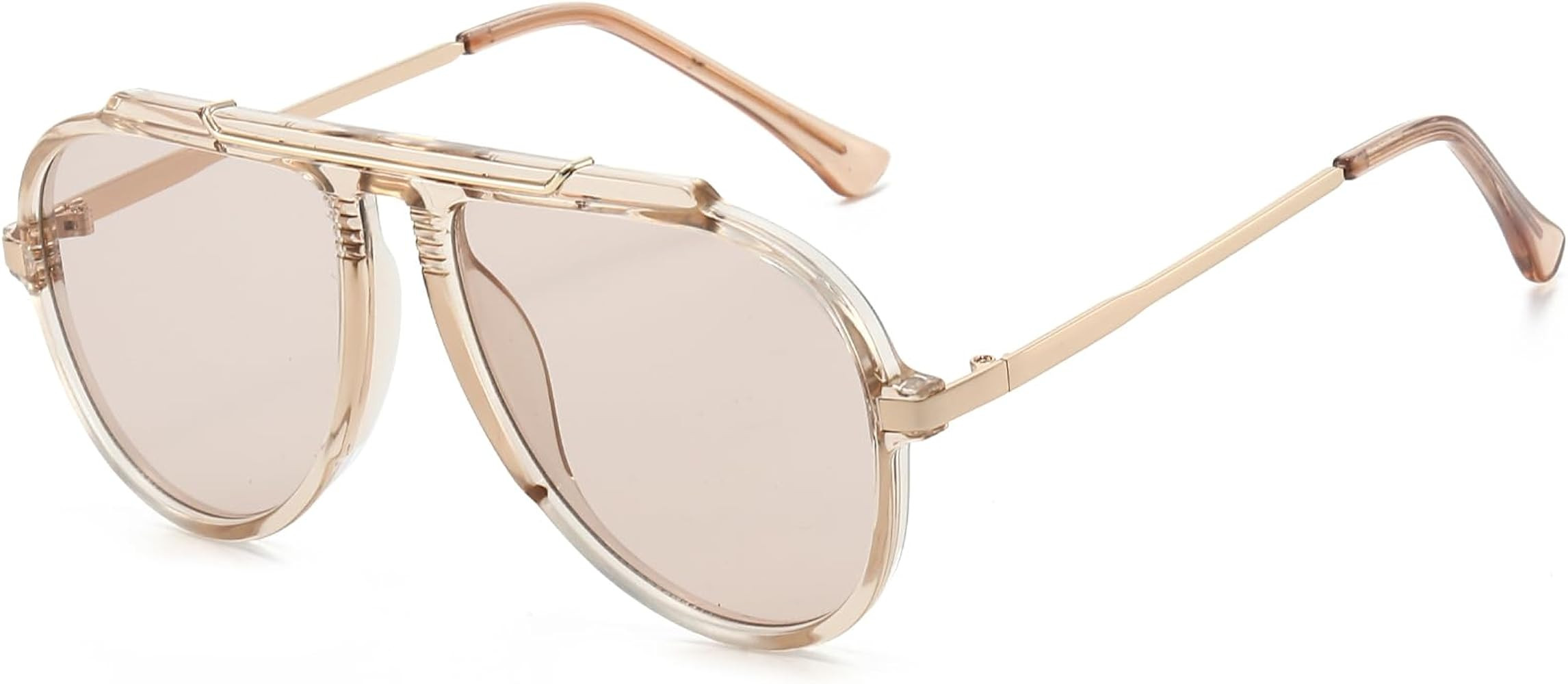 EYLRIM Oversized Retro Aviator Sunglasses for Women Men 70s Trendy Gold Metal Sun Glasses Pilot S... | Amazon (US)