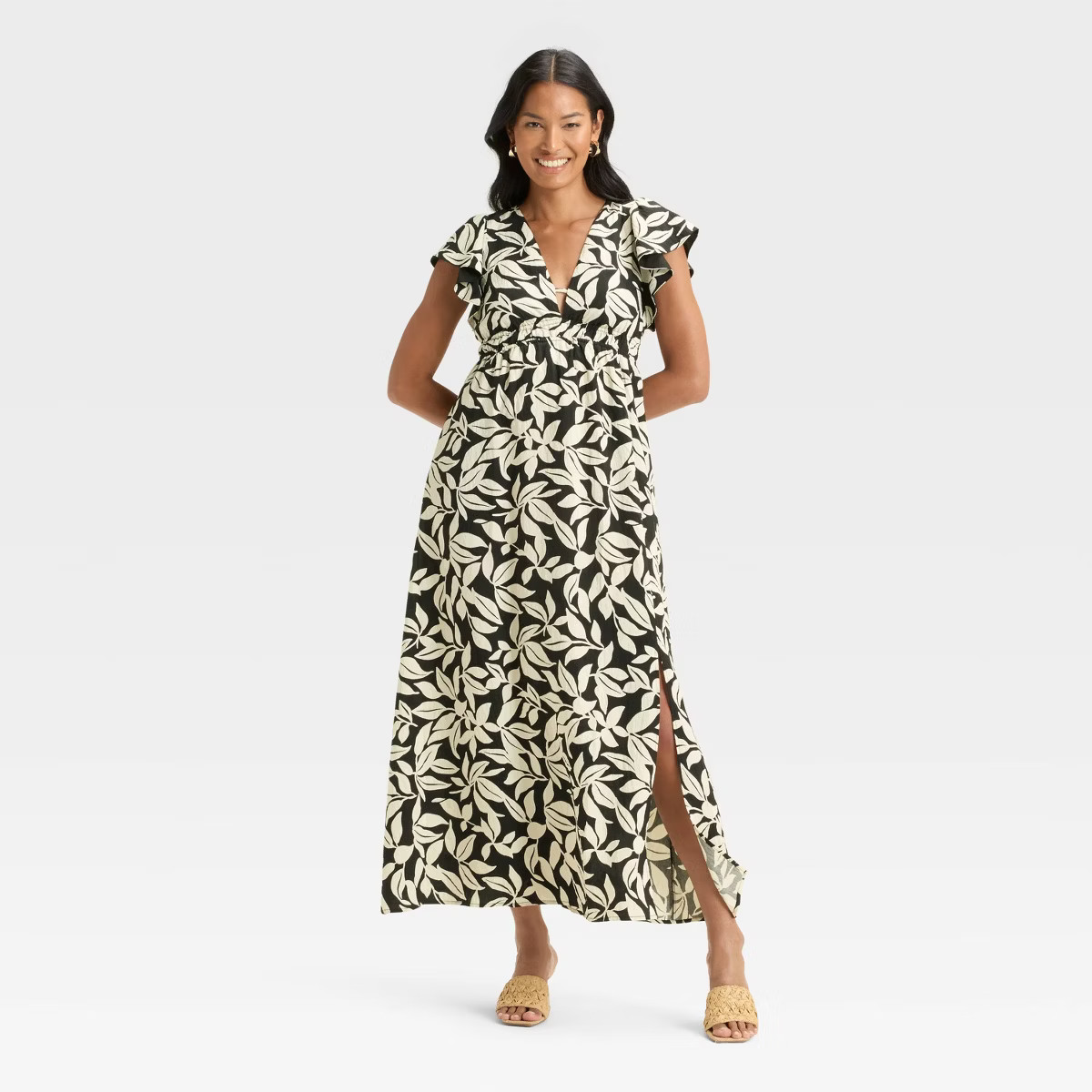 Women's Flutter Short Sleeve Maxi A-Line Dress - A New Day™ | Target