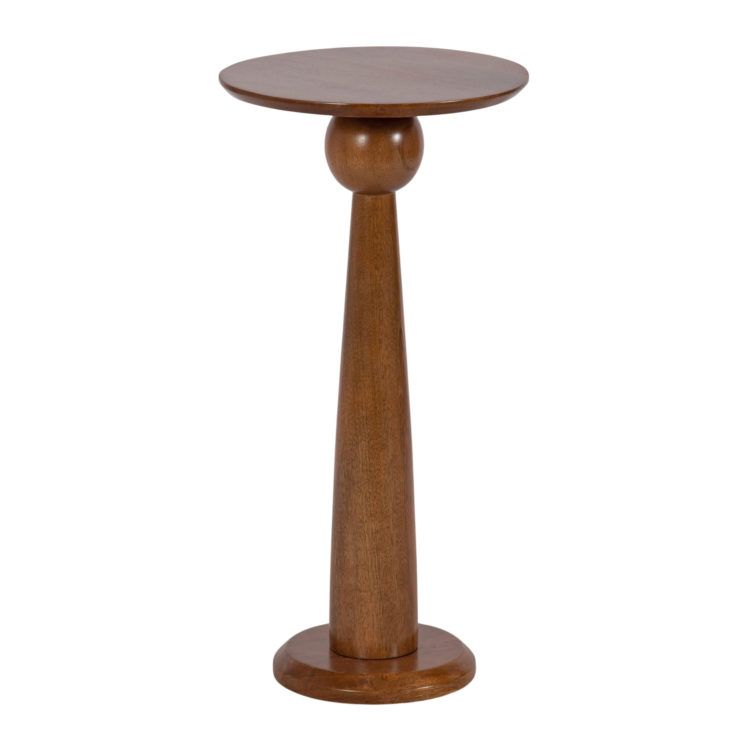 Kate and Laurel Jakob Modern Wooden Round Side Table, 12 x 24, Walnut Brown, Circle Pedestal Tabl... | Amazon (US)