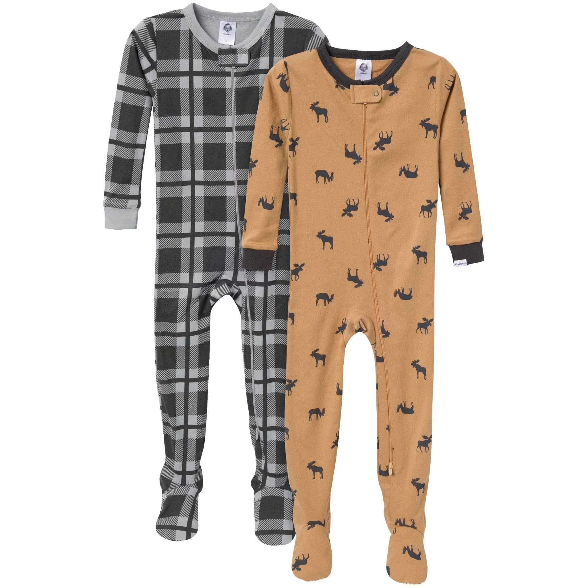 2-Pack Baby & Toddler Boys Moose Snug Fit Footed Pajamas | Gerber Childrenswear