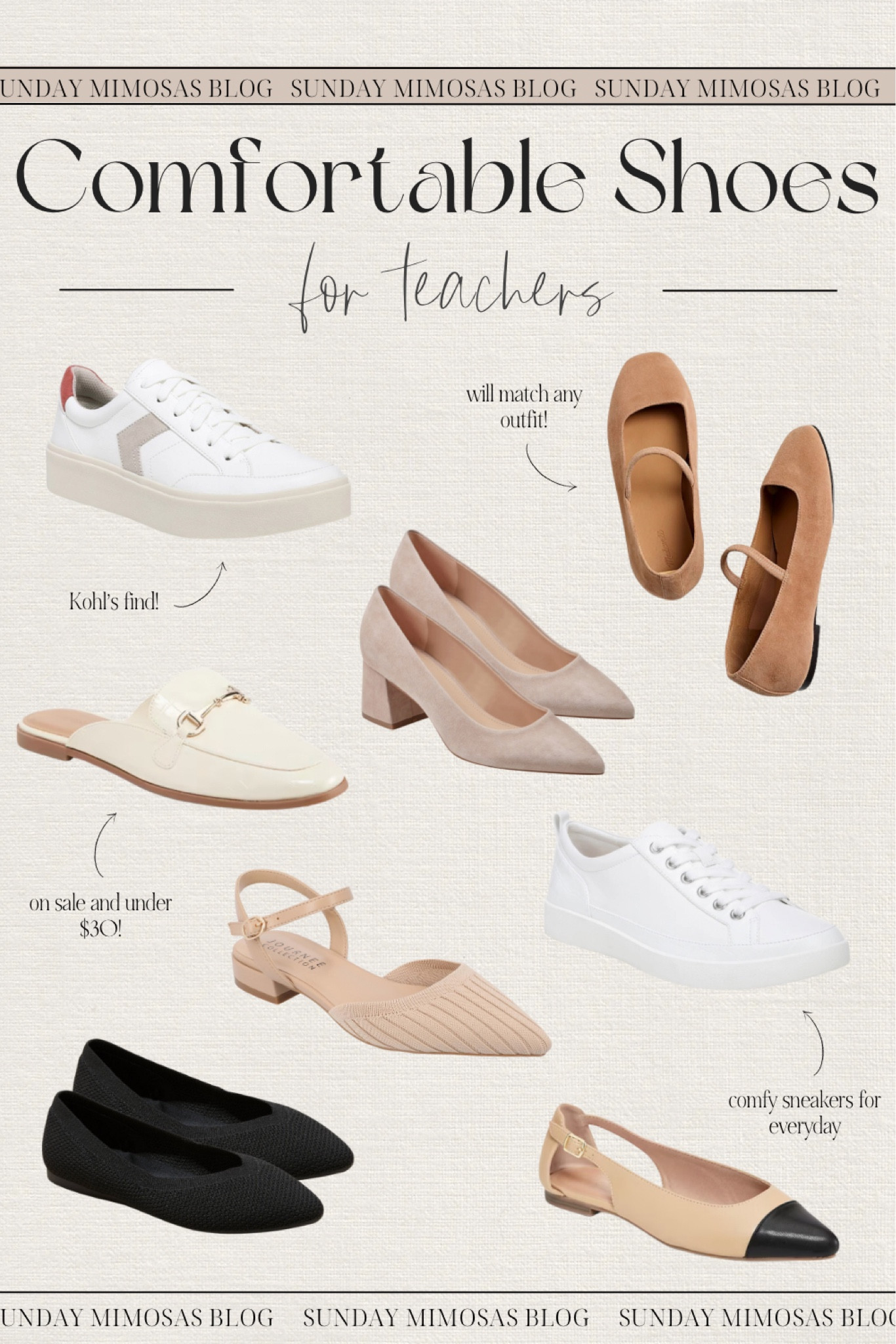 Comfortable shoes for teachers ✨

Here’s a mix of affordable sneakers, flats, mules and low heels from Target, Old Navy and more.

Teacher outfits, teacher shoes, comfortable flats, mules. White sneakers, old navy shoes, Target shoes, Mary Jane ballet flats, teacher outfit, sling back shoes, black flats, teacher flats, work shoes, corporate workwear, workwear outfits, work outfits

#LTKShoeCrush #LTKBacktoSchool #LTKWorkwear