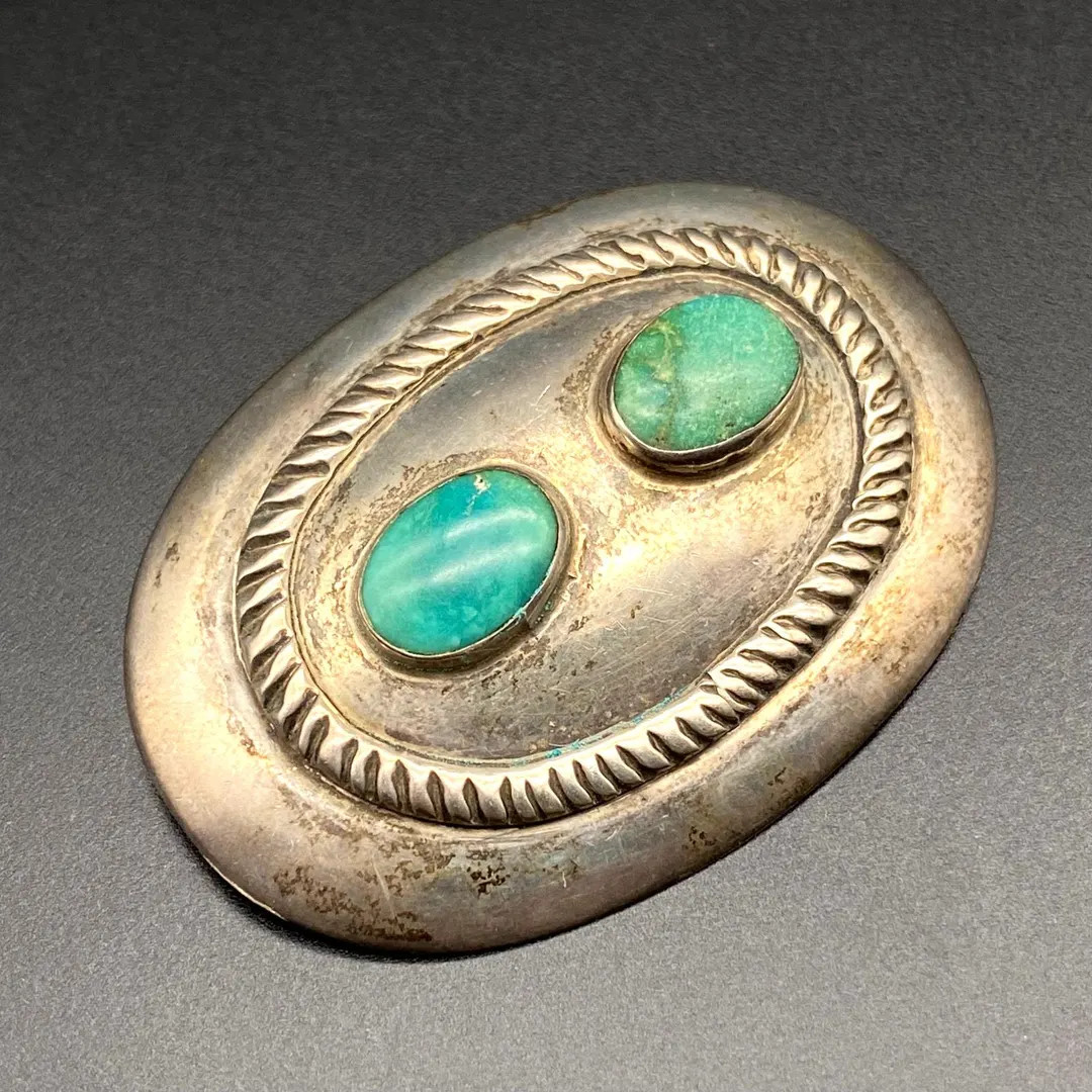 Vintage Navajo Native Turquoise Silver Brooch Pin | Etsy (US)