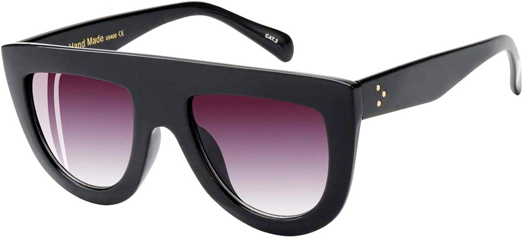 Fashion Sunglasses for Women Designer Flat Top Frame Luxury Shades | Amazon (US)