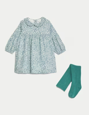 2pc Cotton Rich Floral Outfit (0-3 Yrs) | Marks & Spencer (UK)