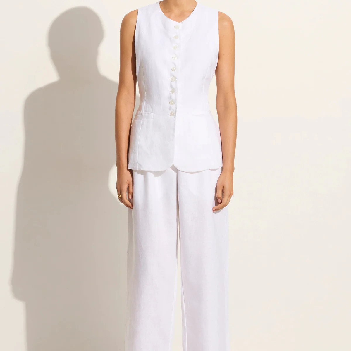 Domenico Vest White - Final Sale | Faithfull (AU)