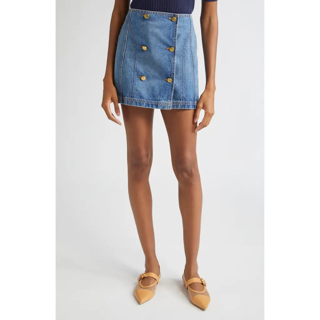 Ulla Johnson The Clara Denim Miniskirt in Danube at Nordstrom, Size 12 | Nordstrom