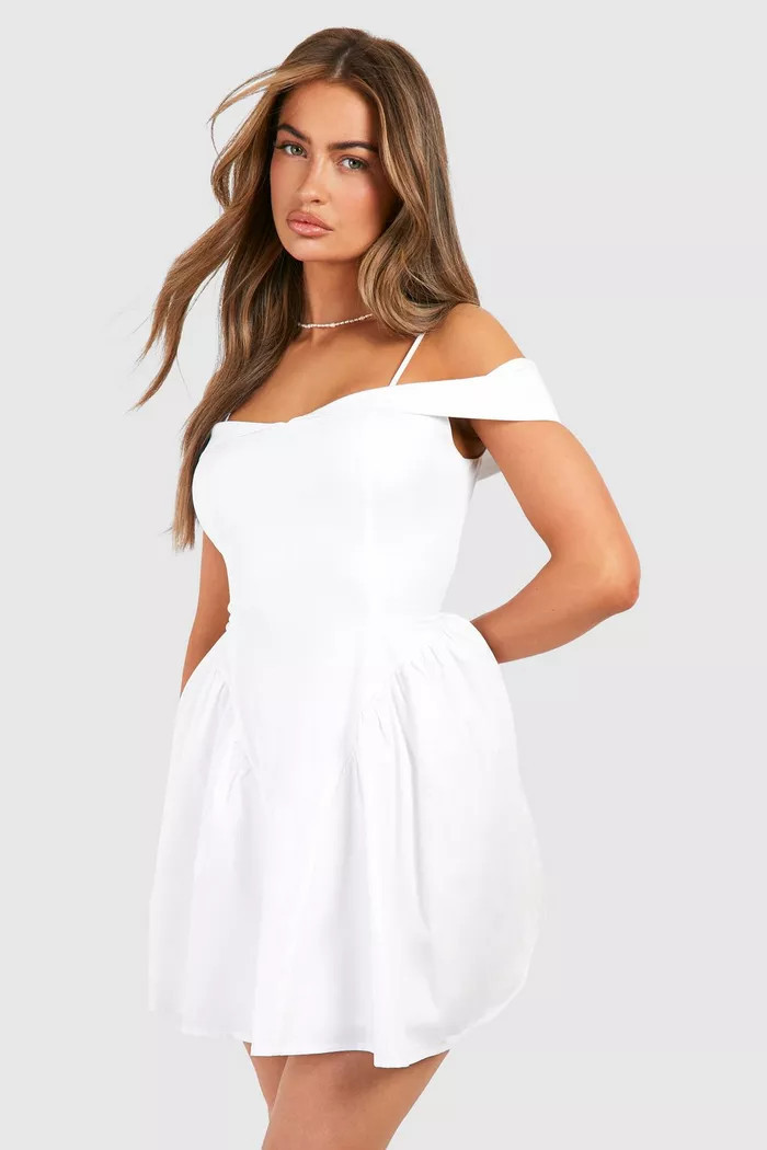 Cotton Volume Mini Dress | boohoo (US & Canada)