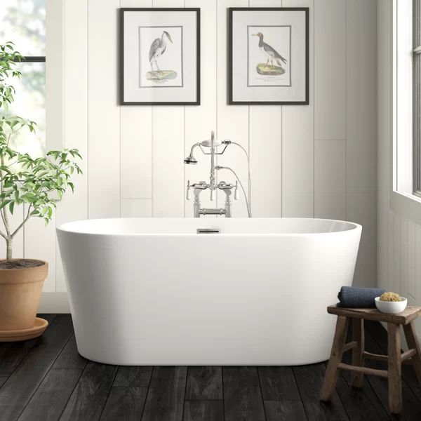59.1'' x 29.5'' Freestanding Soaking Acrylic Bathtub | Wayfair North America
