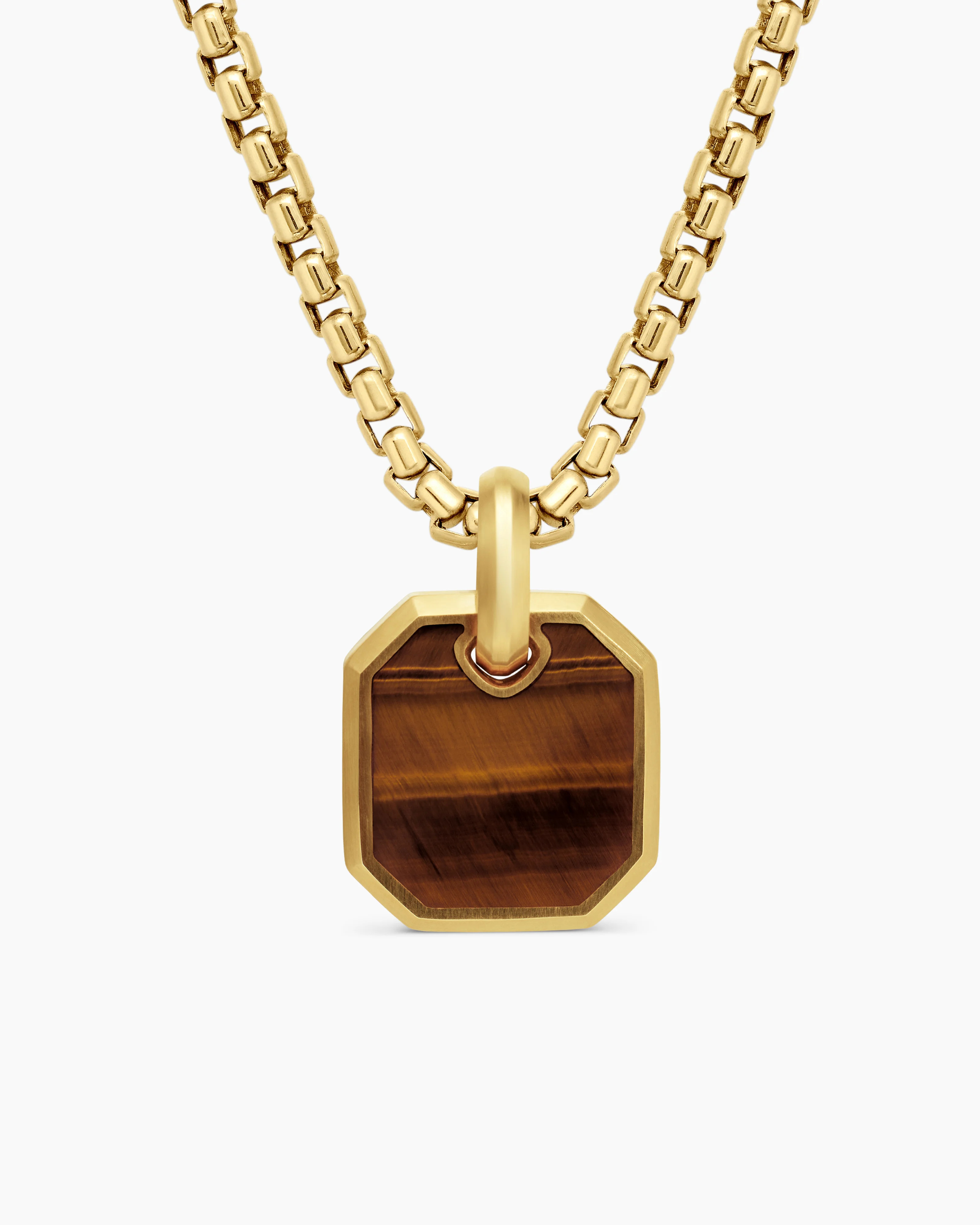 David Yurman | Octagonal Amulet in 18K Yellow Gold with Tiger’s Eye, 15mm | David Yurman