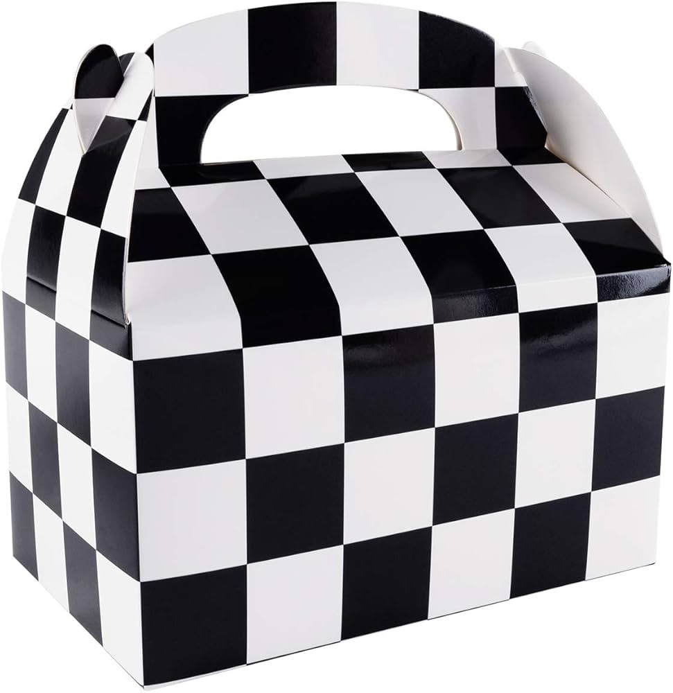 Super Z Outlet 12 Pack Black and White Checker Racing Flag Pennant Treat Gift Paper Cardboard Box... | Amazon (US)